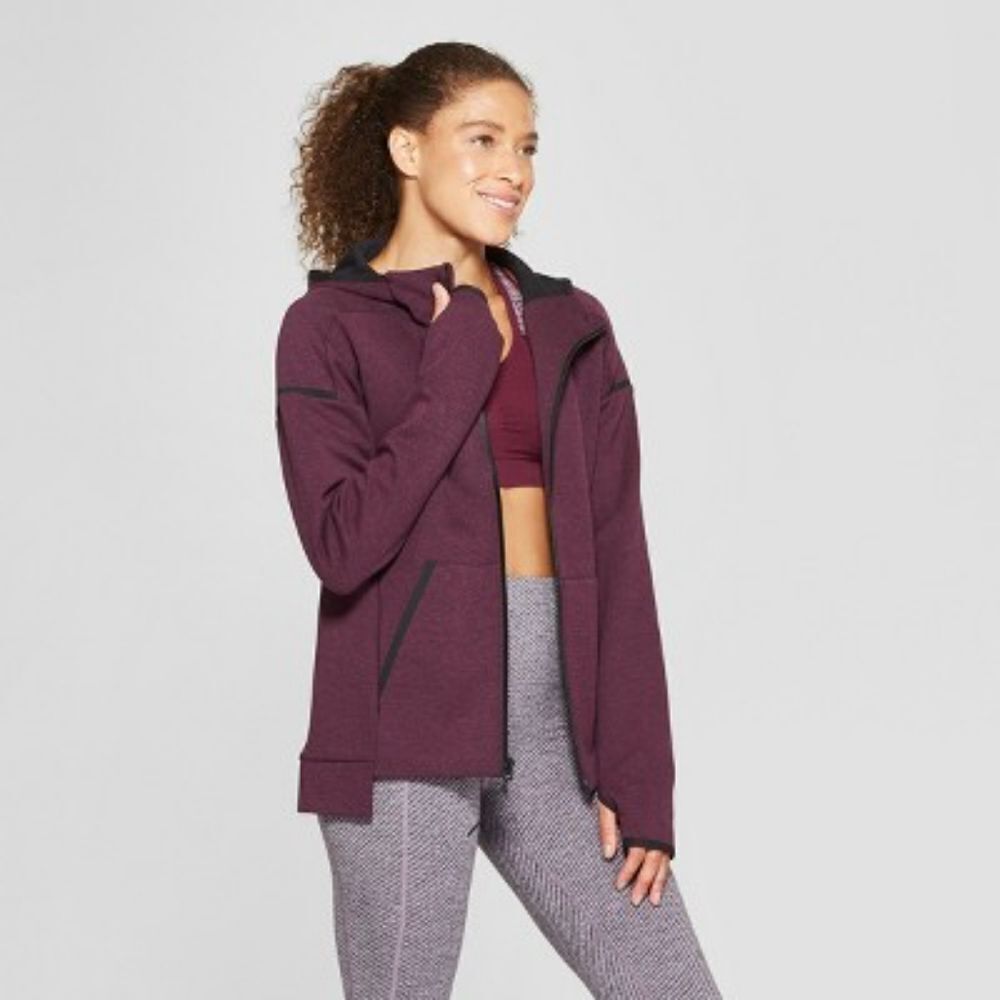 Womens Victory Fleece Full Zip Jacket  C9 Champion® Dark Berry Purple S small